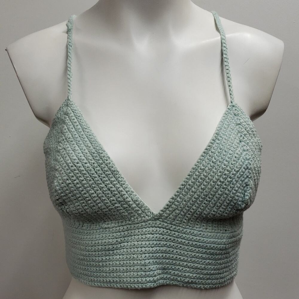 Handmade Crochet Bra Top Women's Size Small/Medium Adjustable Beach Spring Boho
